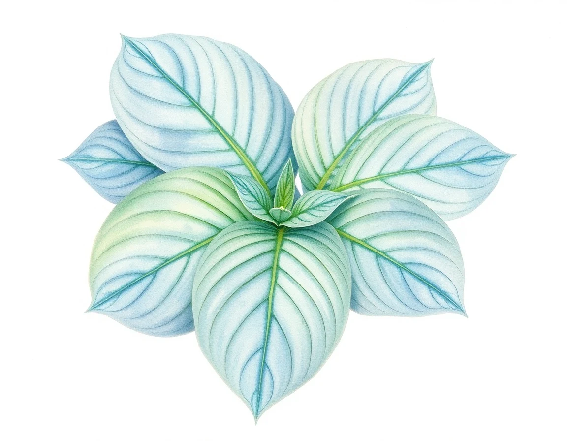 Watercolor illustration of Hosta 'Julia Hardy'