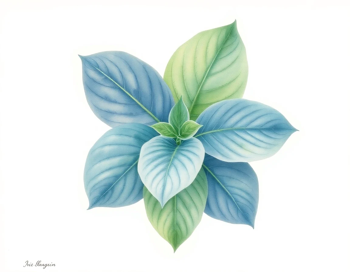 Watercolor illustration of Hosta 'Julie Ann'