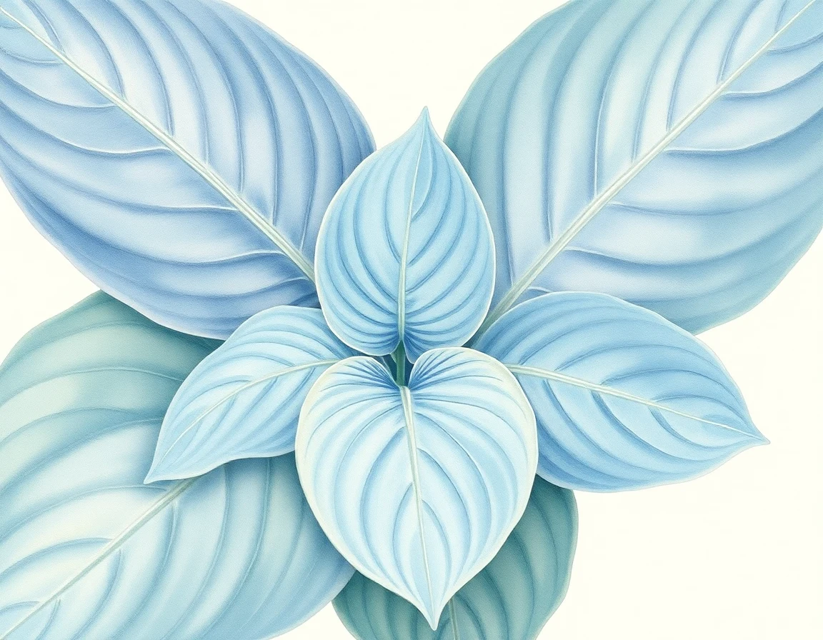 Watercolor illustration of Hosta 'Julie Wheeler'