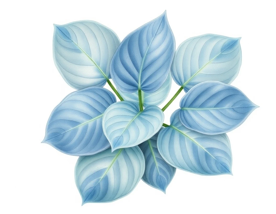 Watercolor illustration of Hosta 'Jumbo Mouse Ears'