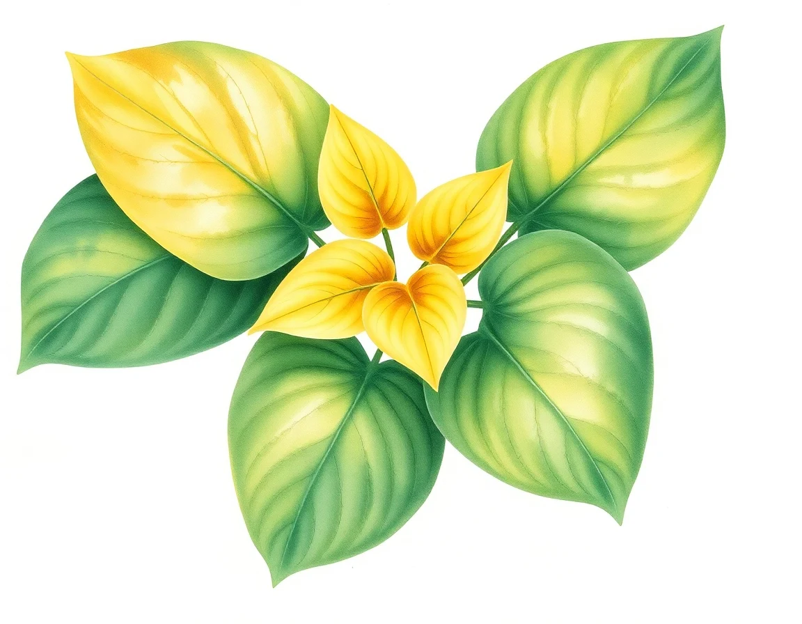 Watercolor illustration of Hosta 'June Spirit'