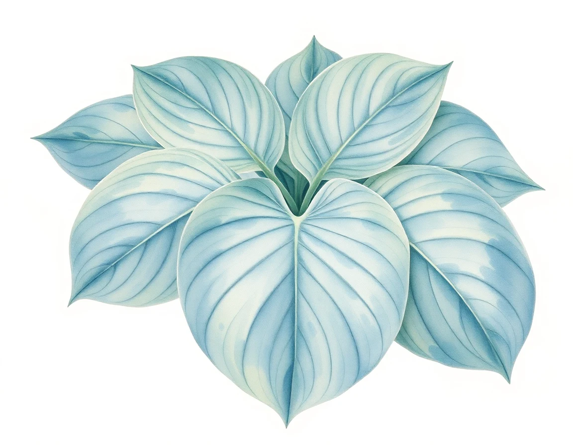 Watercolor illustration of Hosta 'Jupiter'