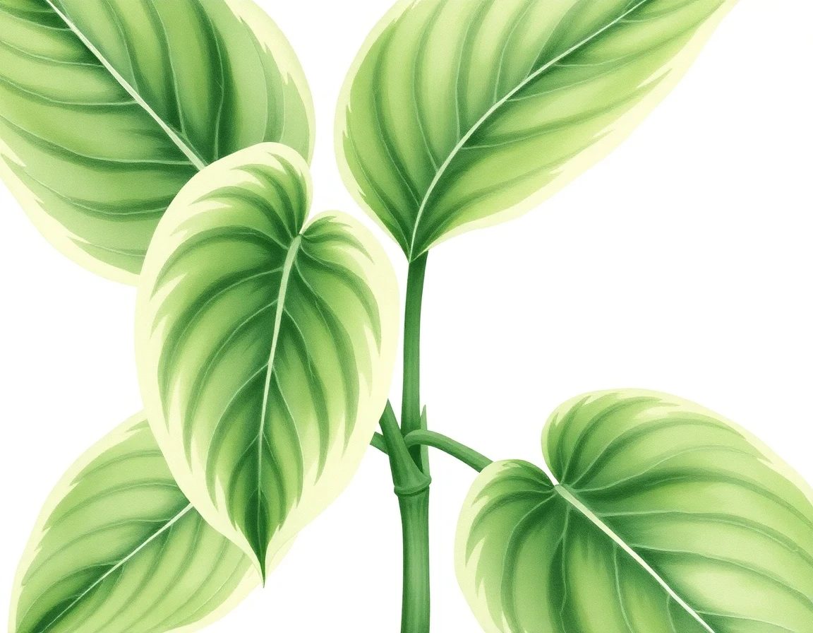 Watercolor illustration of Hosta 'Justa Gigolo'