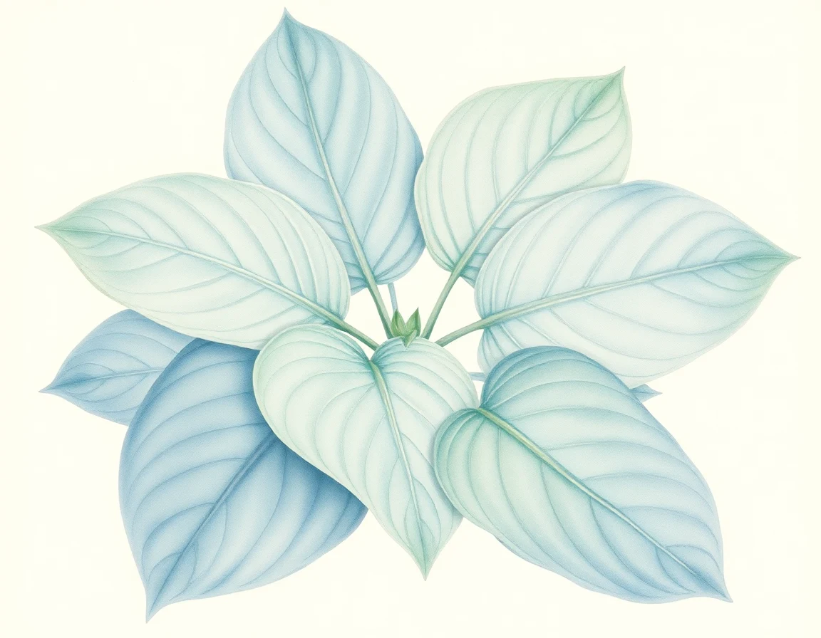 Watercolor illustration of Hosta 'Justice'