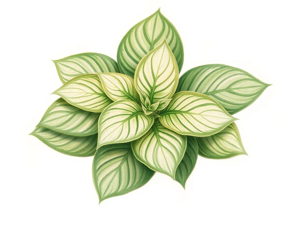 Watercolor illustration of Hosta 'Taffeta'