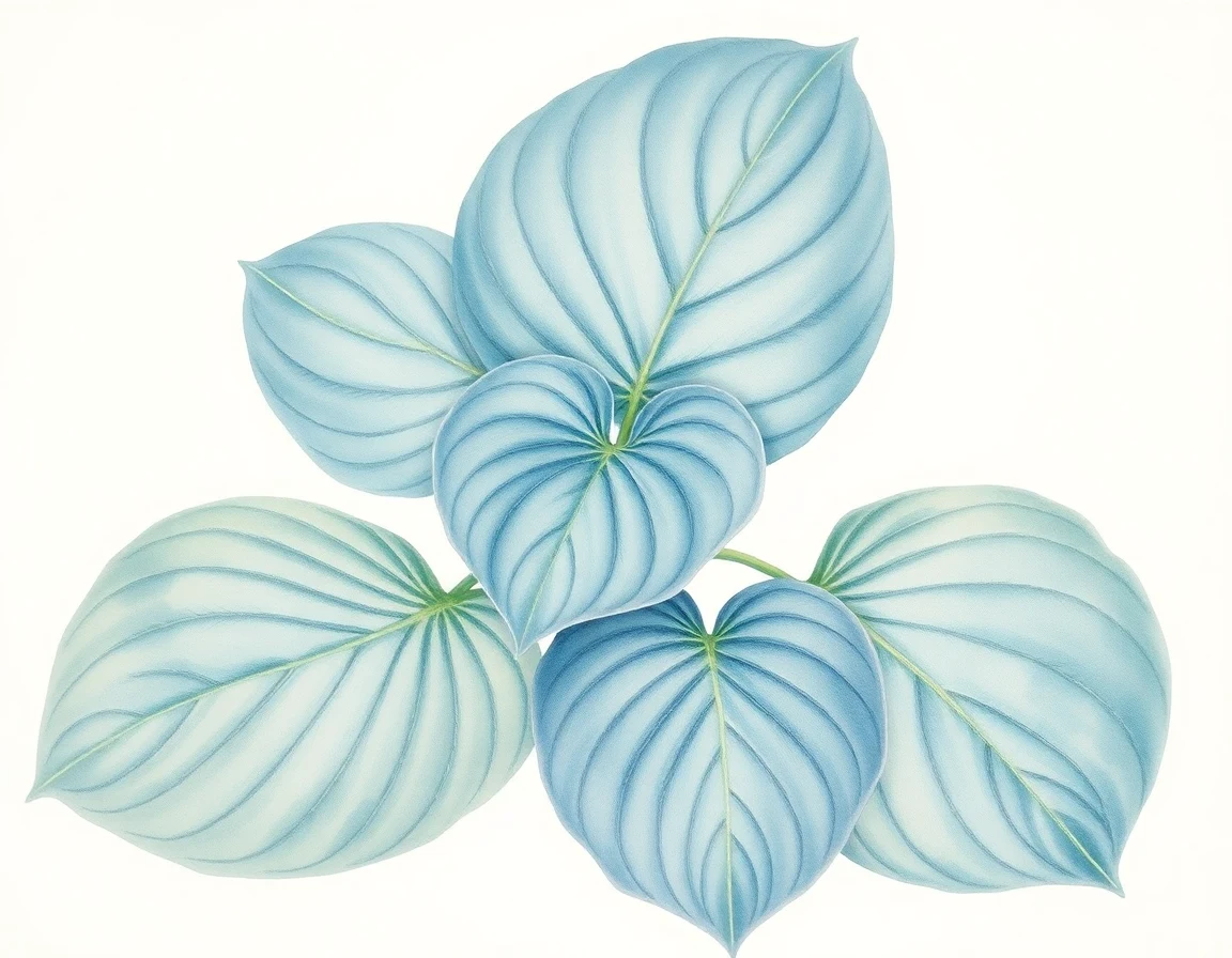 Watercolor illustration of Hosta 'Tea Ceremony'