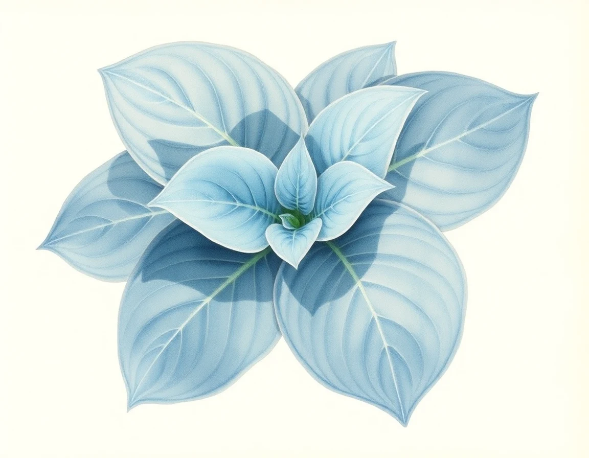 Watercolor illustration of Hosta 'Teacher's Pet'