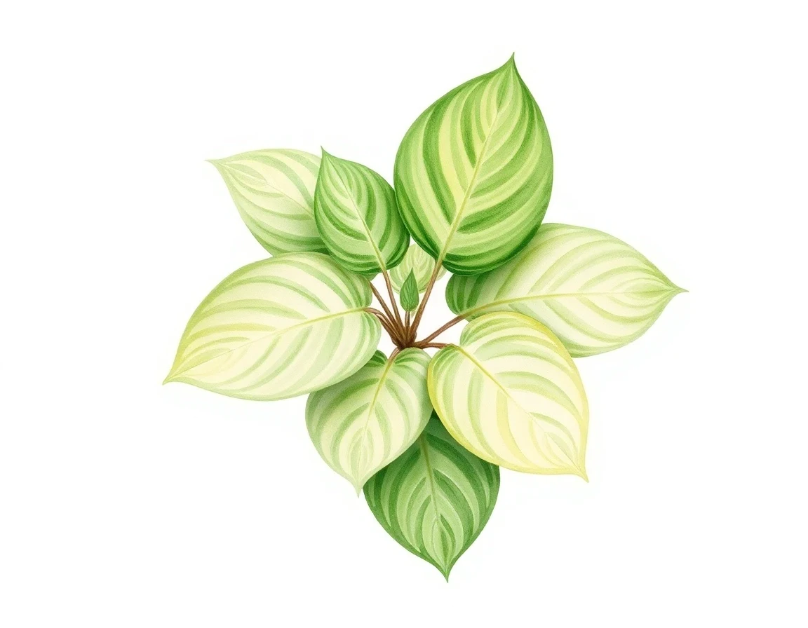 Watercolor illustration of Hosta 'Tentacles'