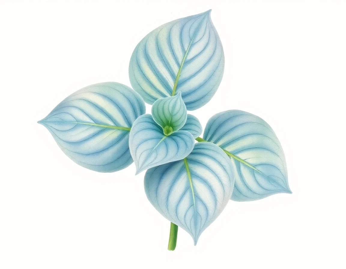 Watercolor illustration of Hosta 'Tequila Sunrise'