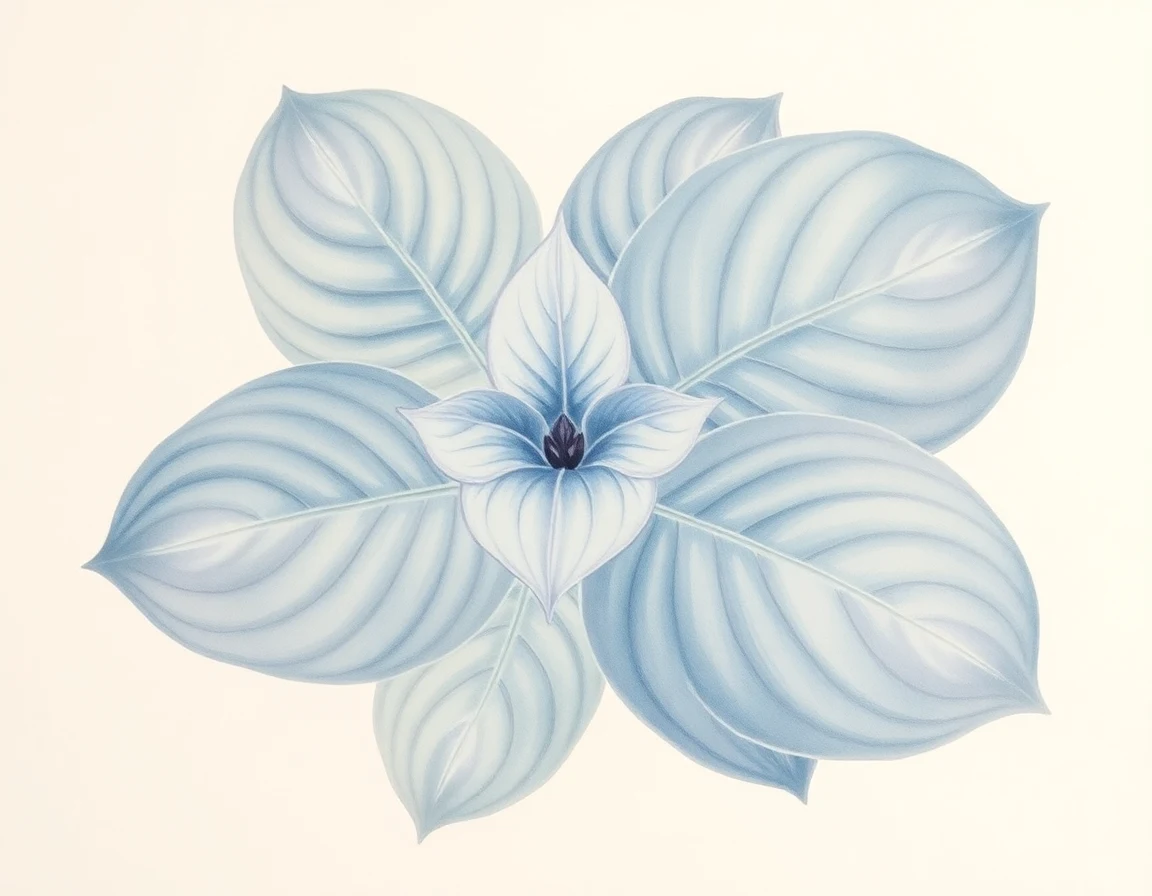 Watercolor illustration of Hosta 'Thanksgiving'