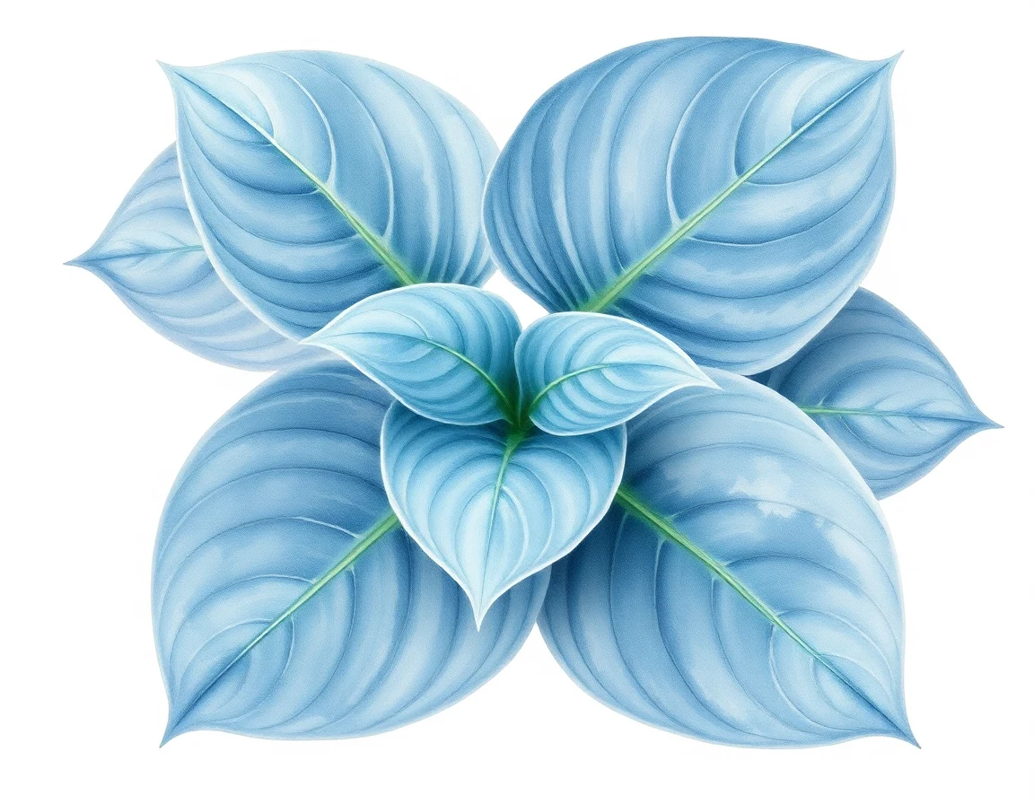 Watercolor illustration of Hosta 'The Mamas and the Papas'