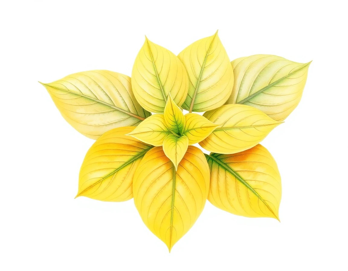 Watercolor illustration of Hosta 'Three Coins'