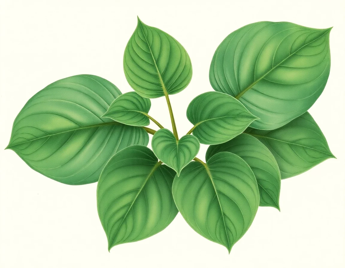 Watercolor illustration of Hosta 'Thrills and Frills'