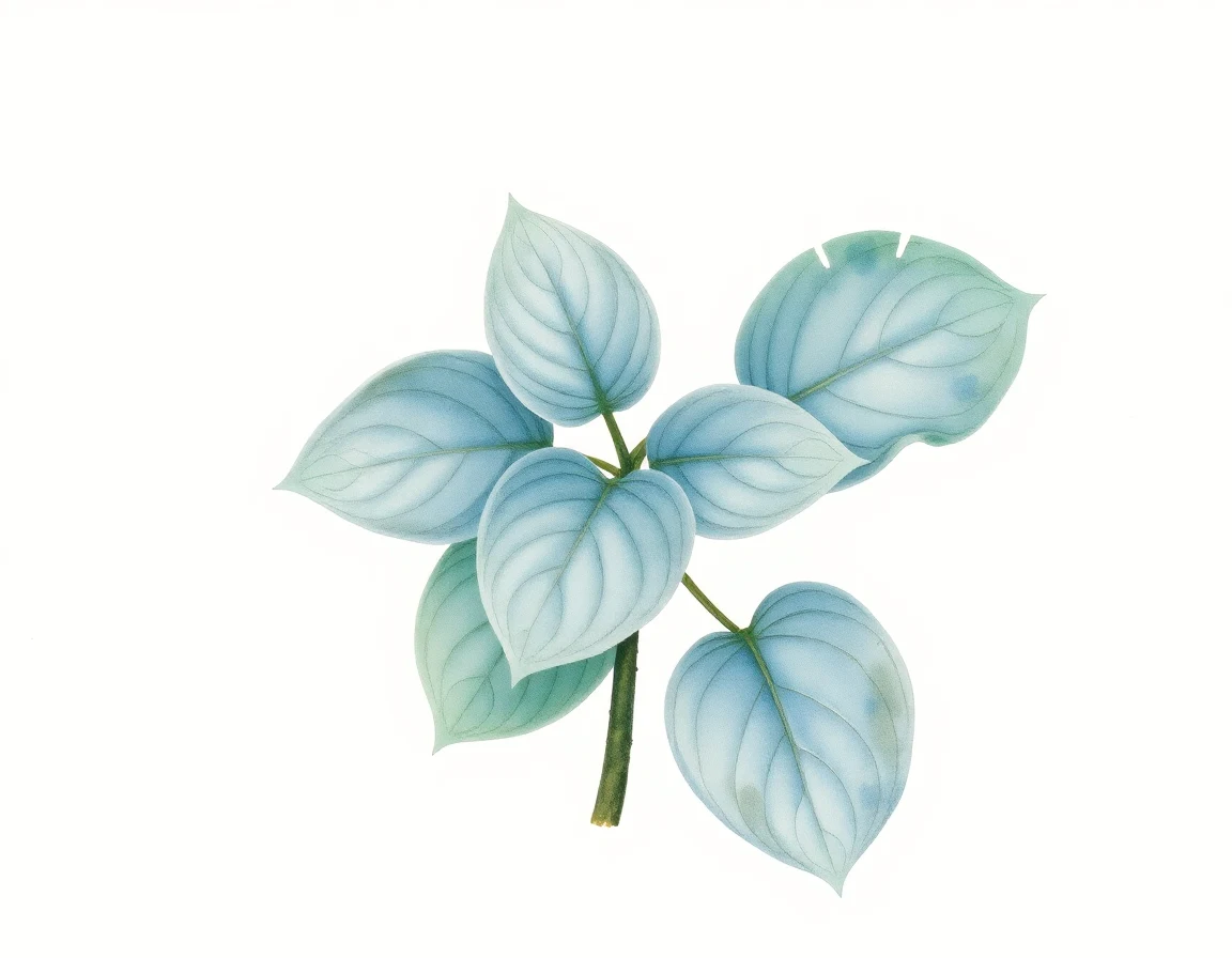 Watercolor illustration of Hosta 'Tilt A Whirl'