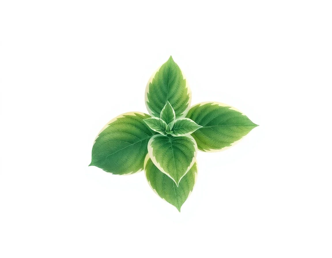 Watercolor illustration of Hosta 'Time Traveler'