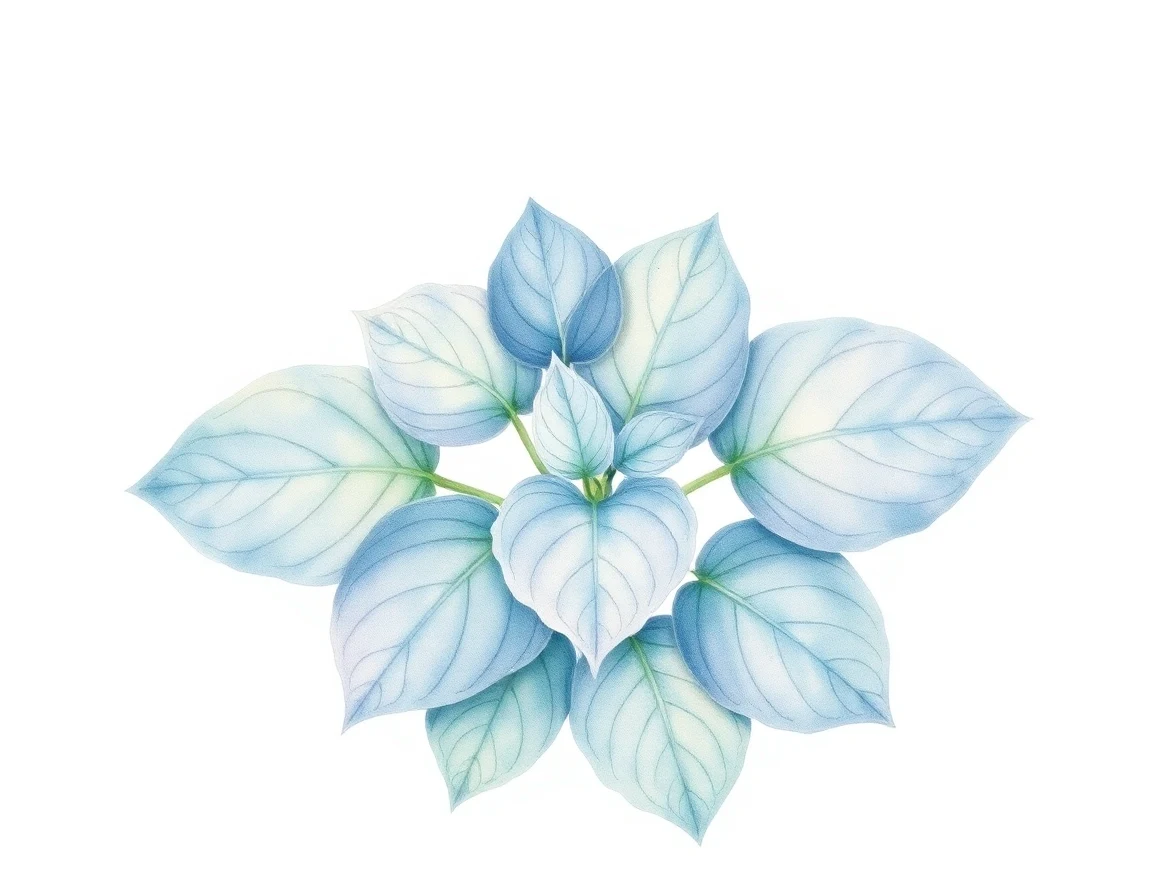Watercolor illustration of Hosta 'Timeless Beauty'