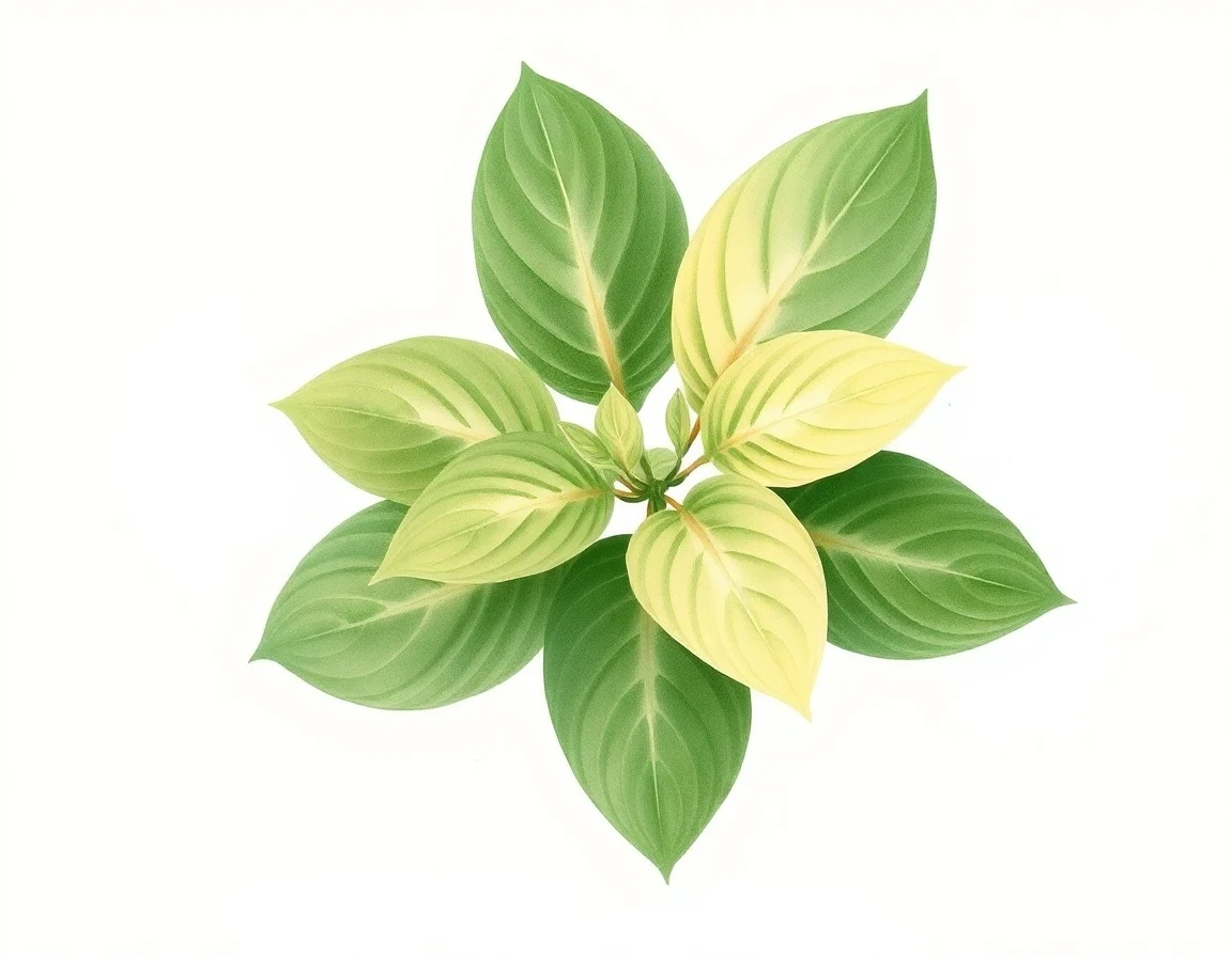 Watercolor illustration of Hosta 'Tinker Bell'