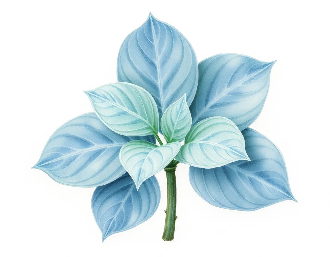 Watercolor illustration of Hosta 'Tom's Dream'