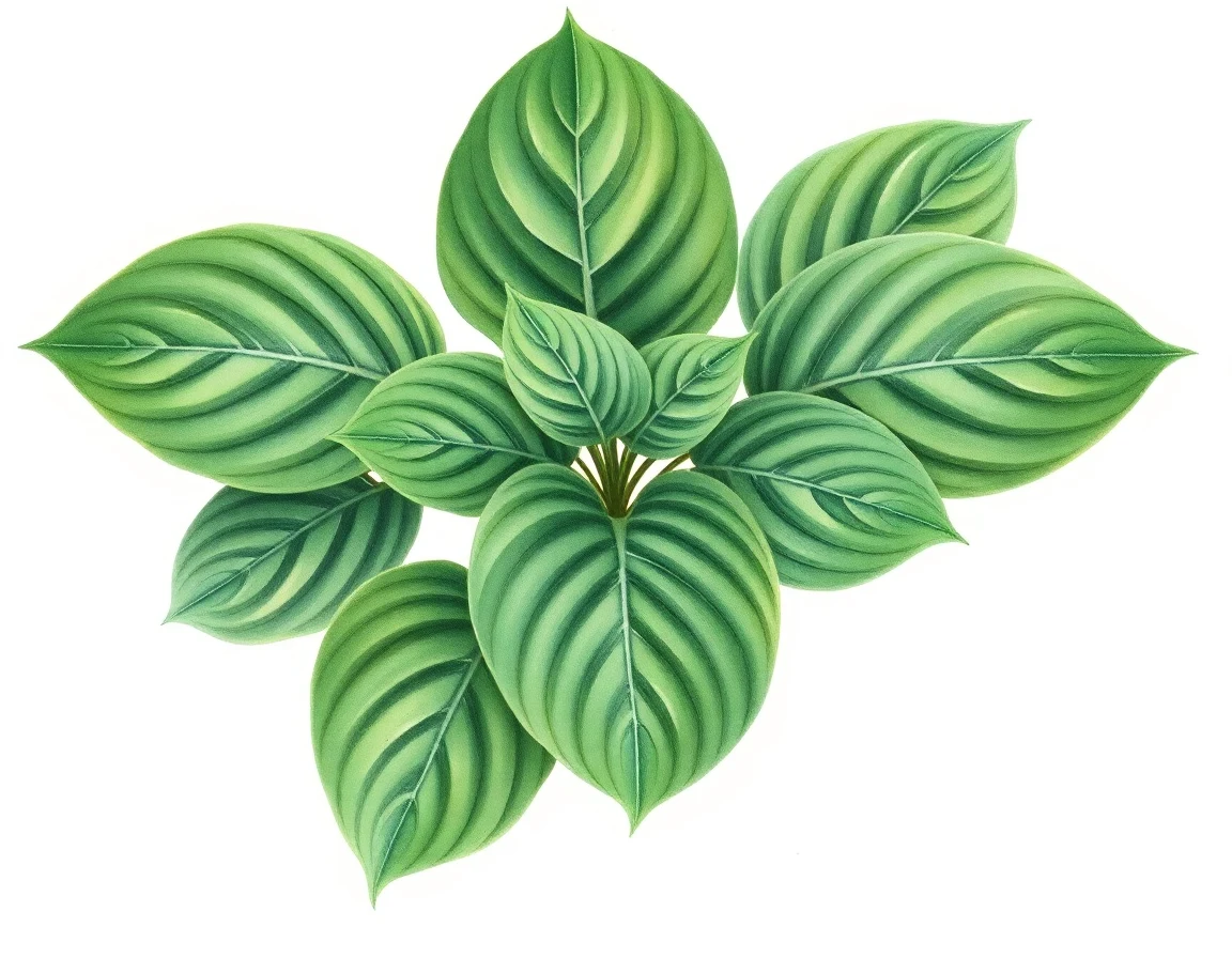 Watercolor illustration of Hosta 'Yellow Polka Dot Bikini'