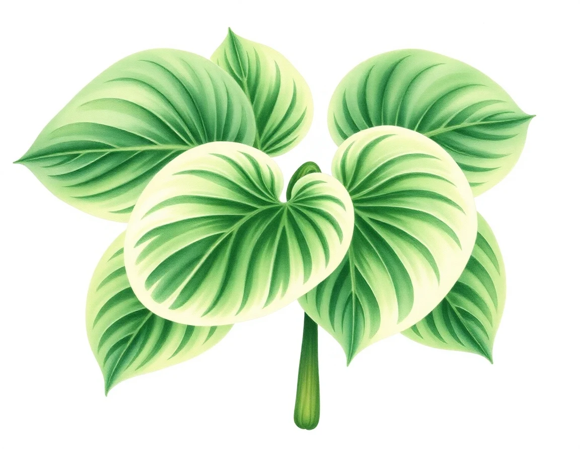 Watercolor illustration of Hosta 'Abbey Road'