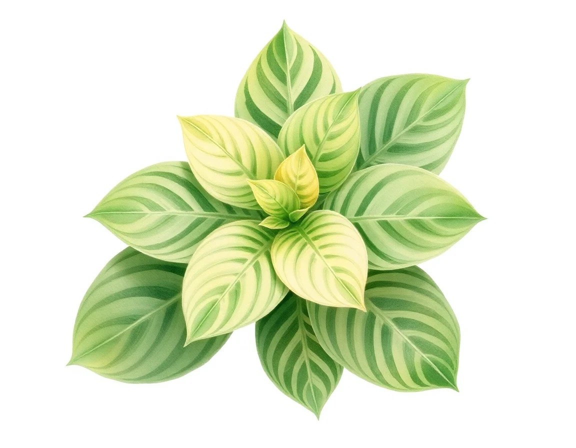 Watercolor illustration of Hosta 'Abiqua Ambrosia'