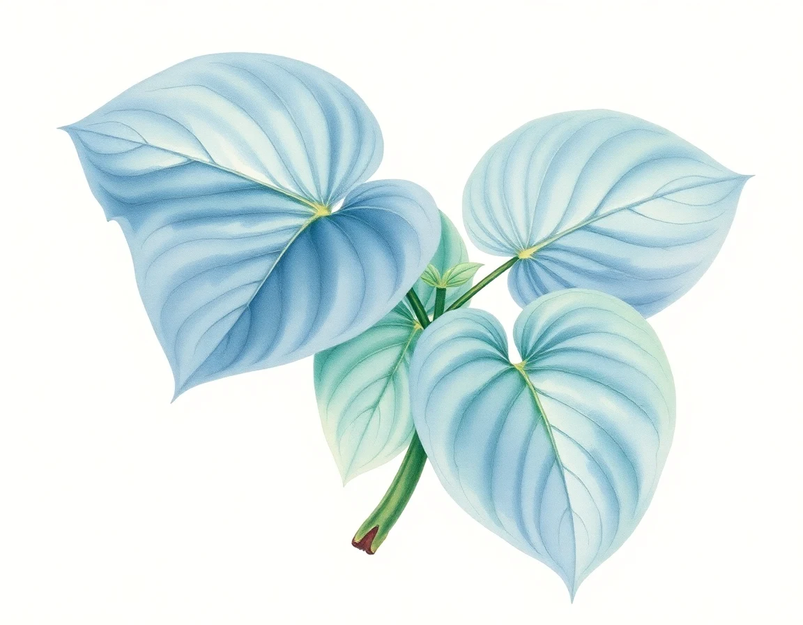 Watercolor illustration of Hosta 'Abiqua Ariel'