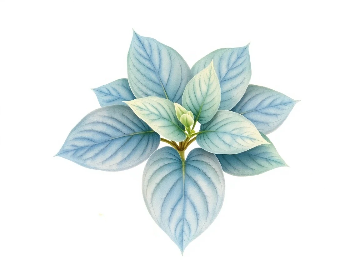 Watercolor illustration of Hosta 'Abiqua Blue Edger'