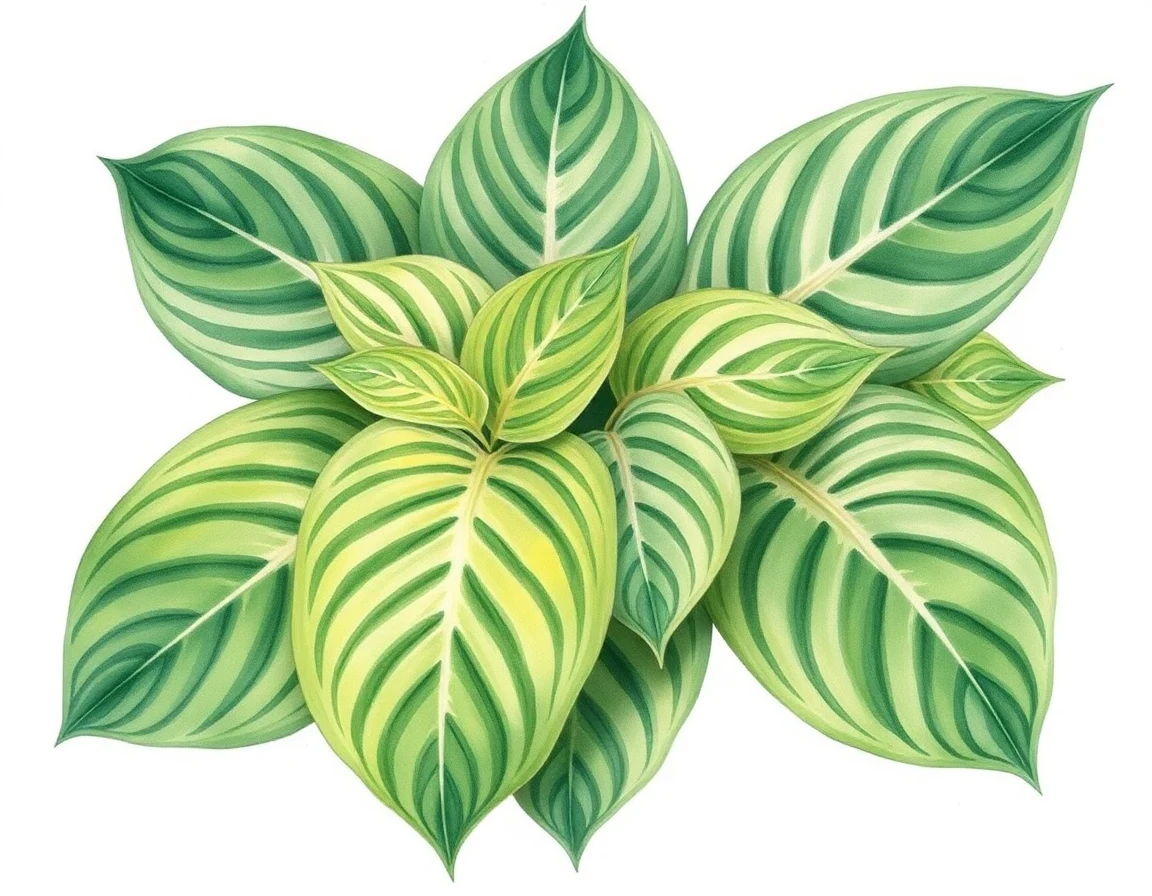 Watercolor illustration of Hosta 'Abiqua Blue Madonna'