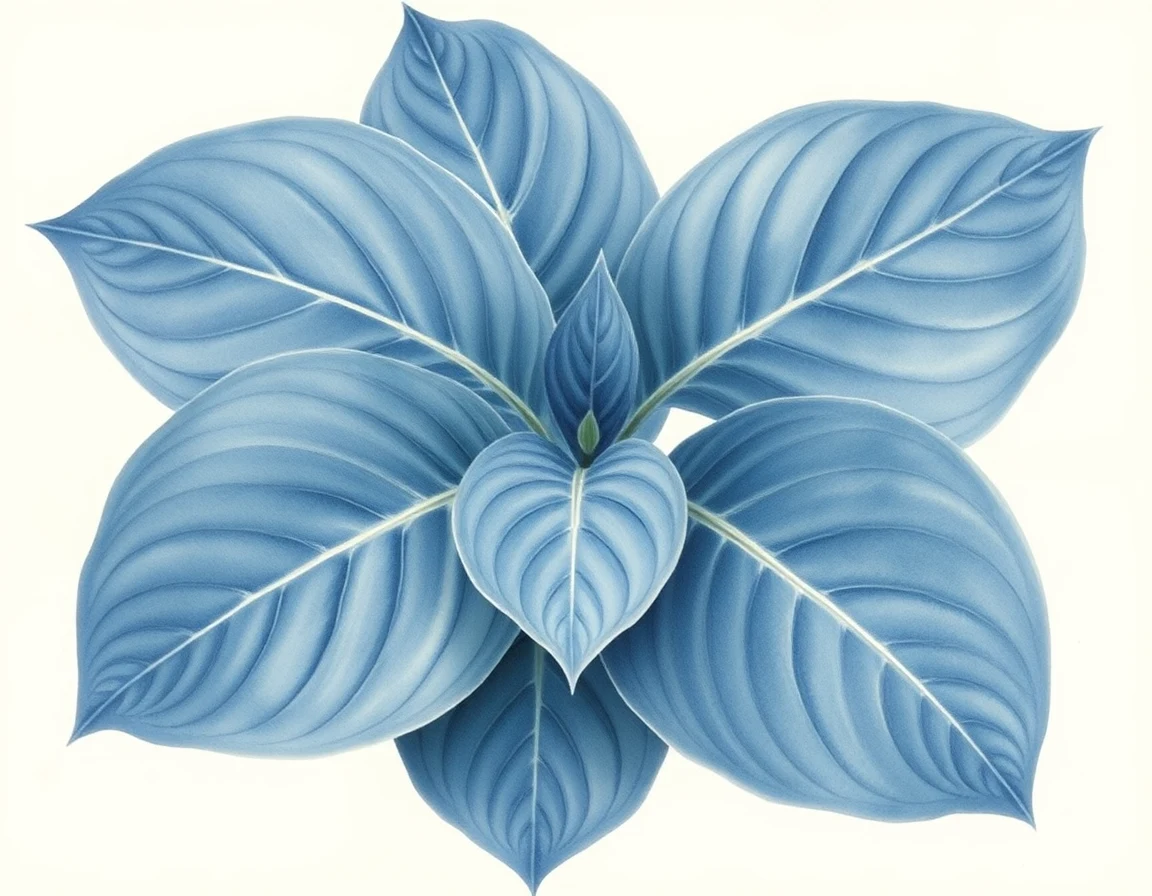 Watercolor illustration of Hosta 'Abiqua Blue Shield'