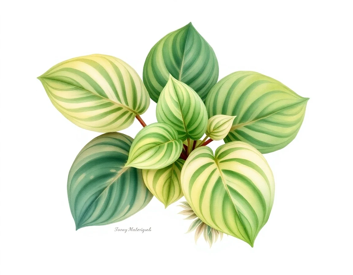 Watercolor illustration of Hosta 'Abiqua Ground Cover'
