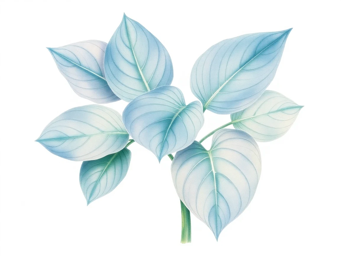 Watercolor illustration of Hosta 'Abiqua Hallucination'