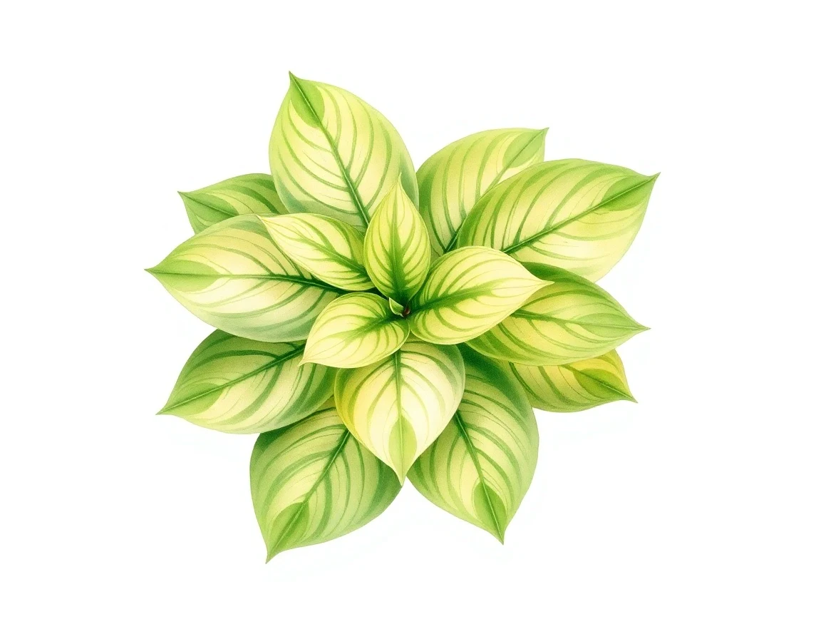 Watercolor illustration of Hosta 'Abiqua Jim Dandy'