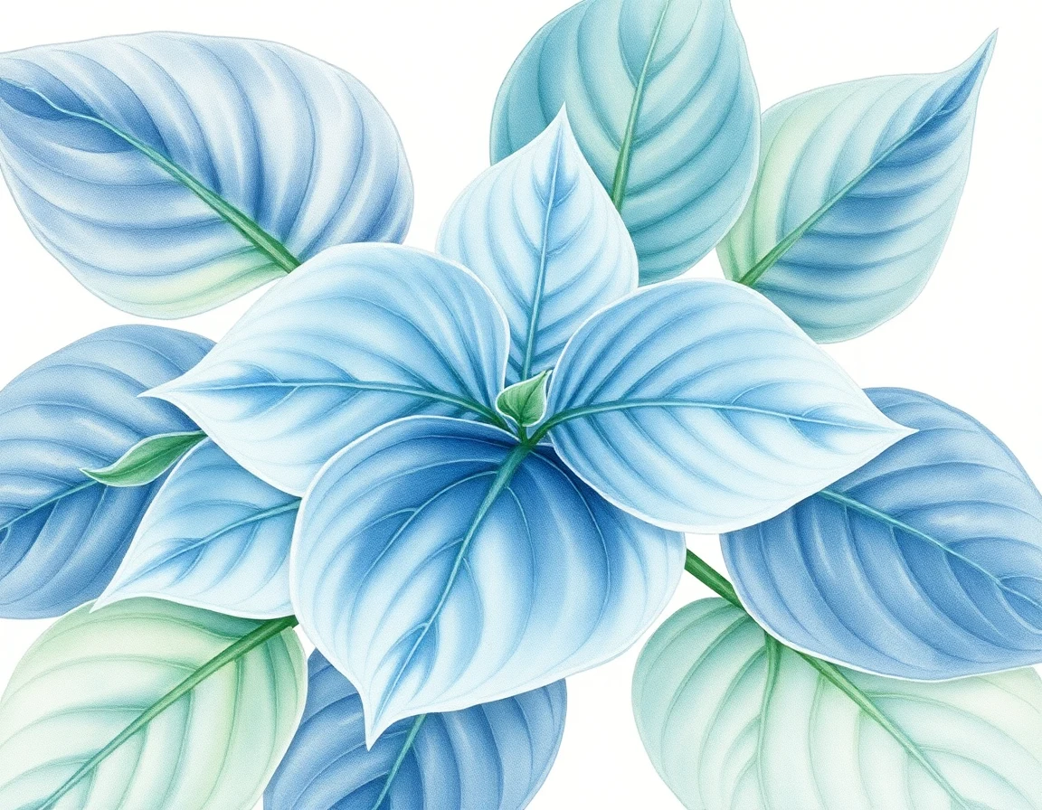 Watercolor illustration of Hosta 'Abiqua Kaleidoscope'