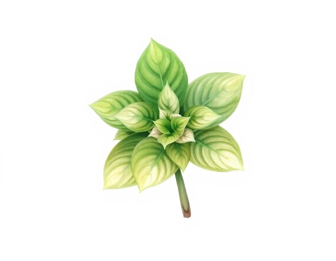 Watercolor illustration of Hosta 'Abiqua Miniature'