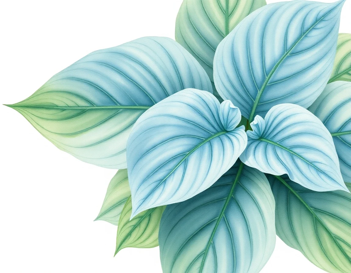Watercolor illustration of Hosta 'Abiqua Pagoda'