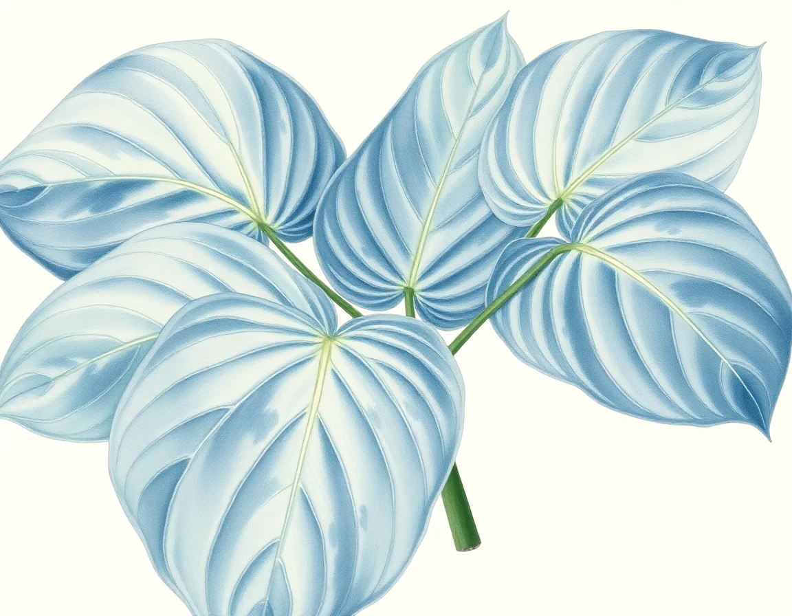 Watercolor illustration of Hosta 'Abiqua Parasol'