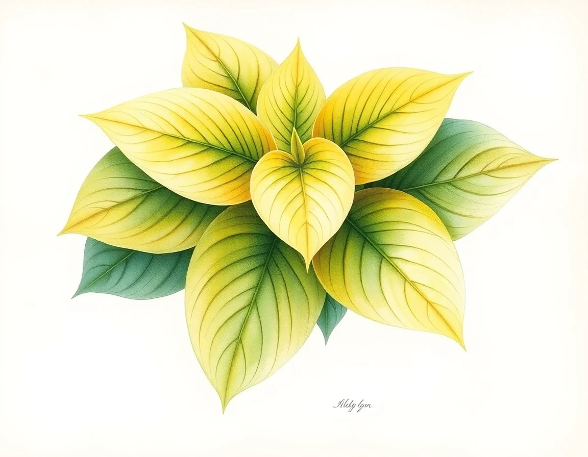 Watercolor illustration of Hosta 'Abiqua Recluse'