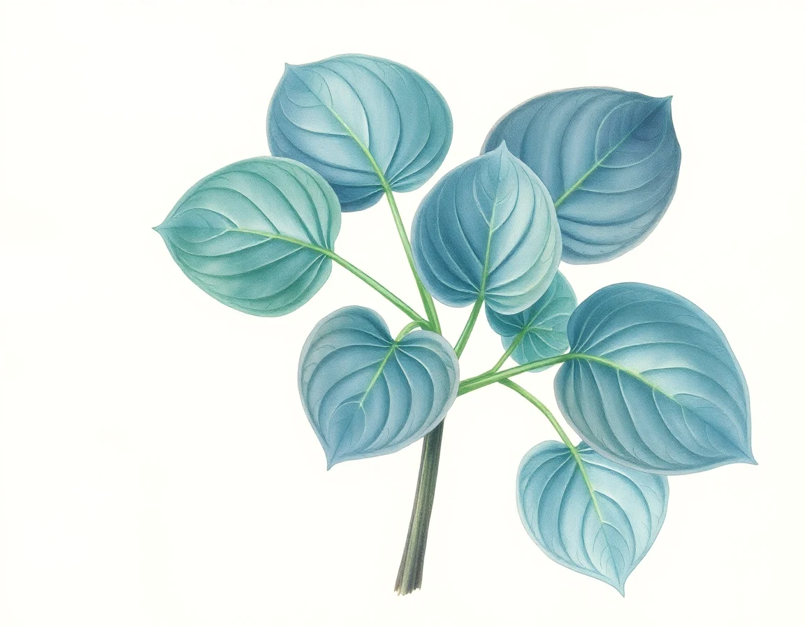 Watercolor illustration of Hosta 'Abiqua Trumpet'