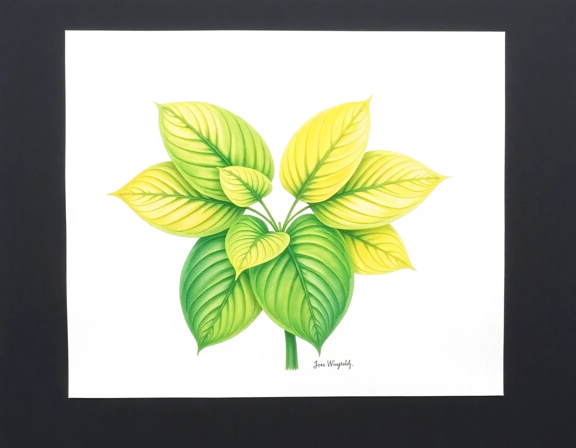 Watercolor illustration of Hosta 'Abiqua Zodiac'