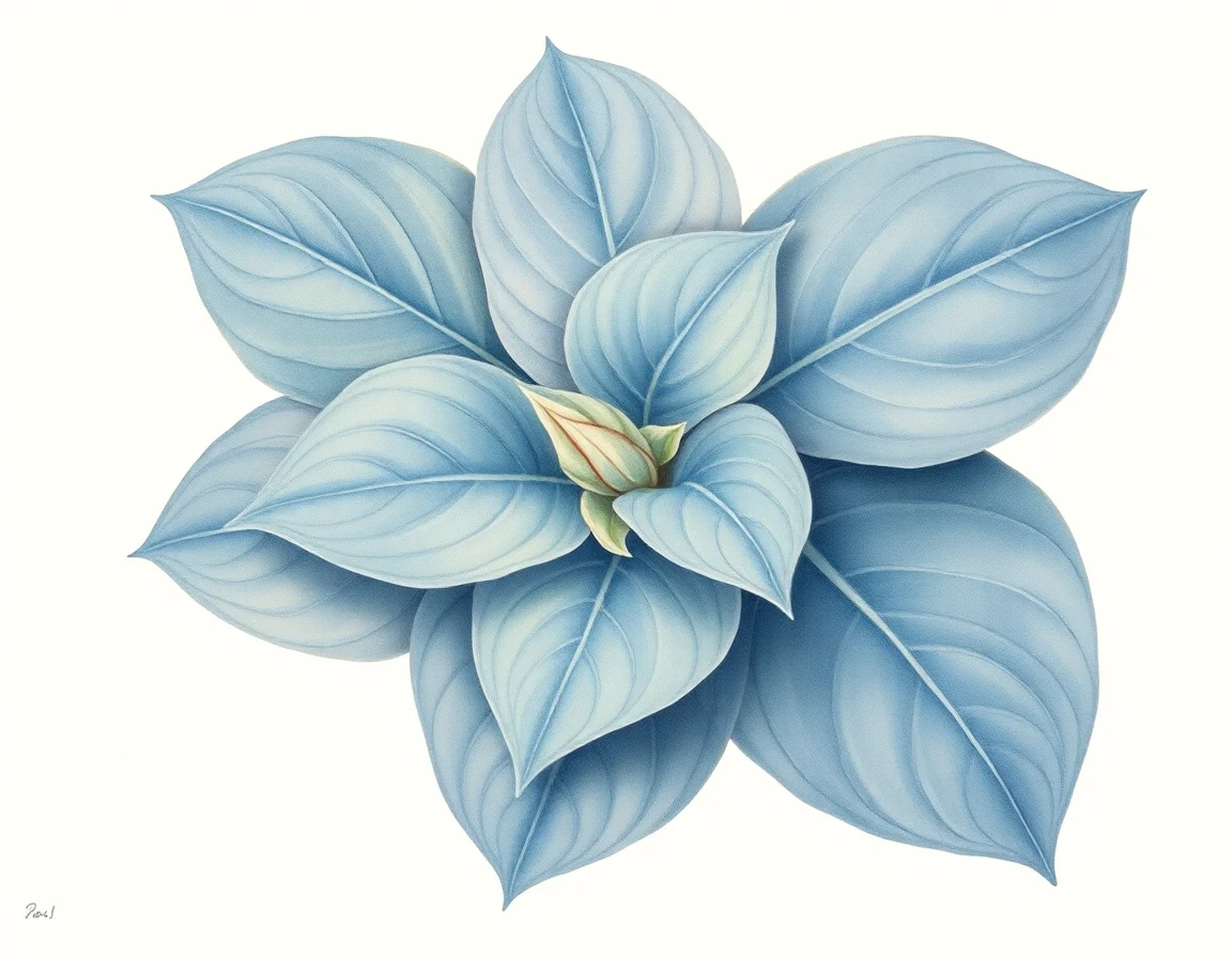 Watercolor illustration of Hosta 'Abracadabra'