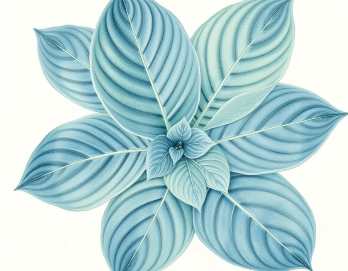Watercolor illustration of Hosta 'Abraham Lincoln'