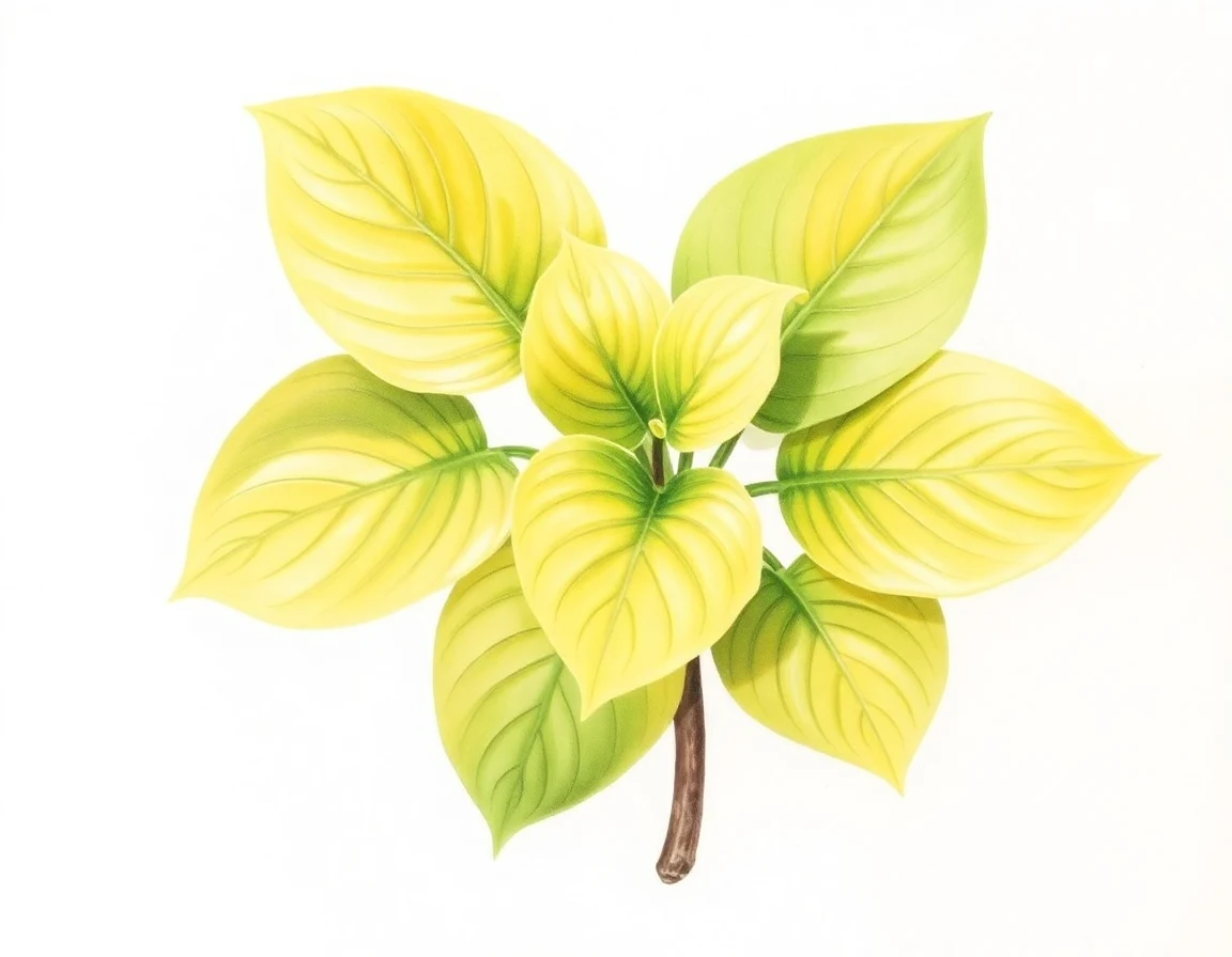 Watercolor illustration of Hosta 'Academy Beech Leaf Stack'