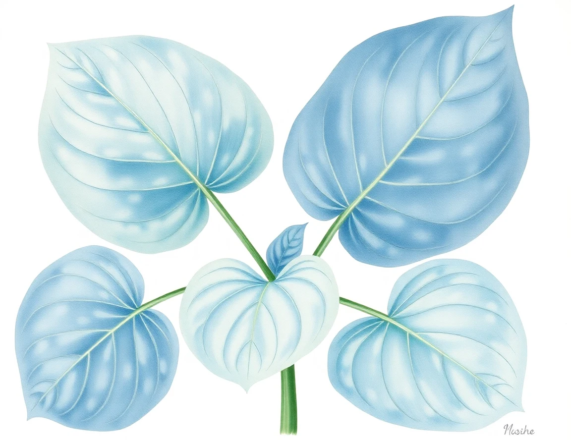 Watercolor illustration of Hosta 'Academy Brobdingnagian Viridity'
