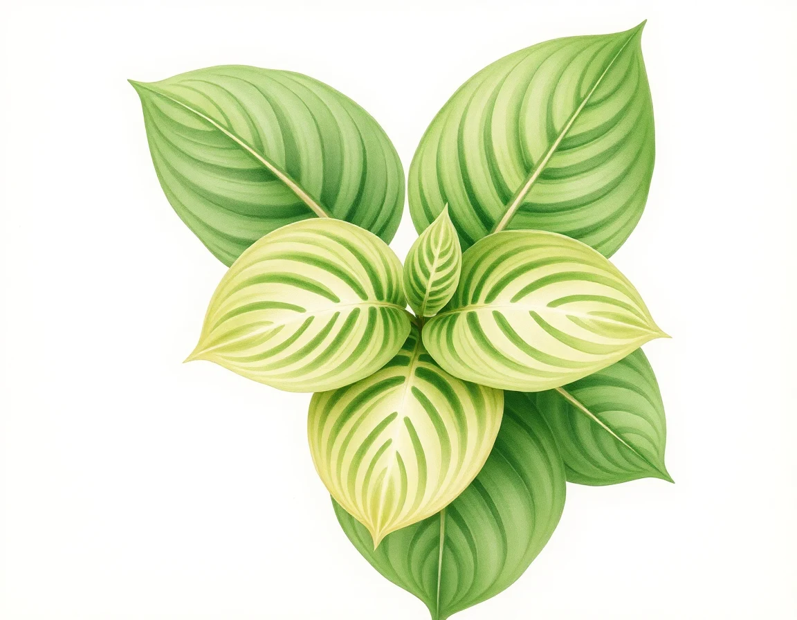 Watercolor illustration of Hosta 'Academy Chetwood'