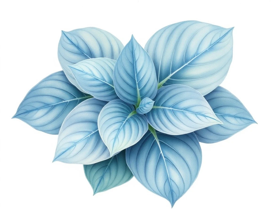 Watercolor illustration of Hosta 'Academy Cockcrow'