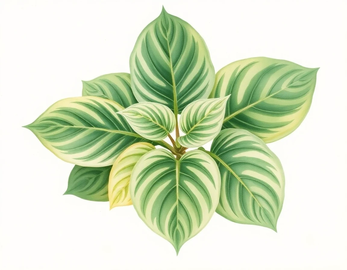 Watercolor illustration of Hosta 'Academy Devon Moor'