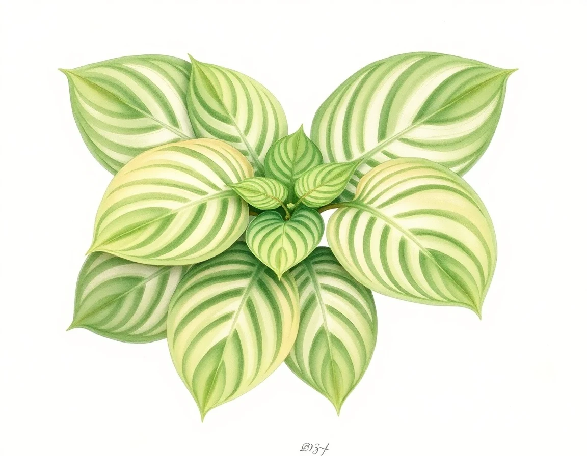 Watercolor illustration of Hosta 'Academy Dimholt'