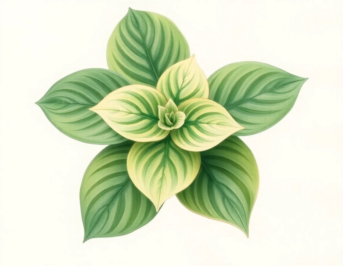 Watercolor illustration of Hosta 'Academy Faux Sedge'