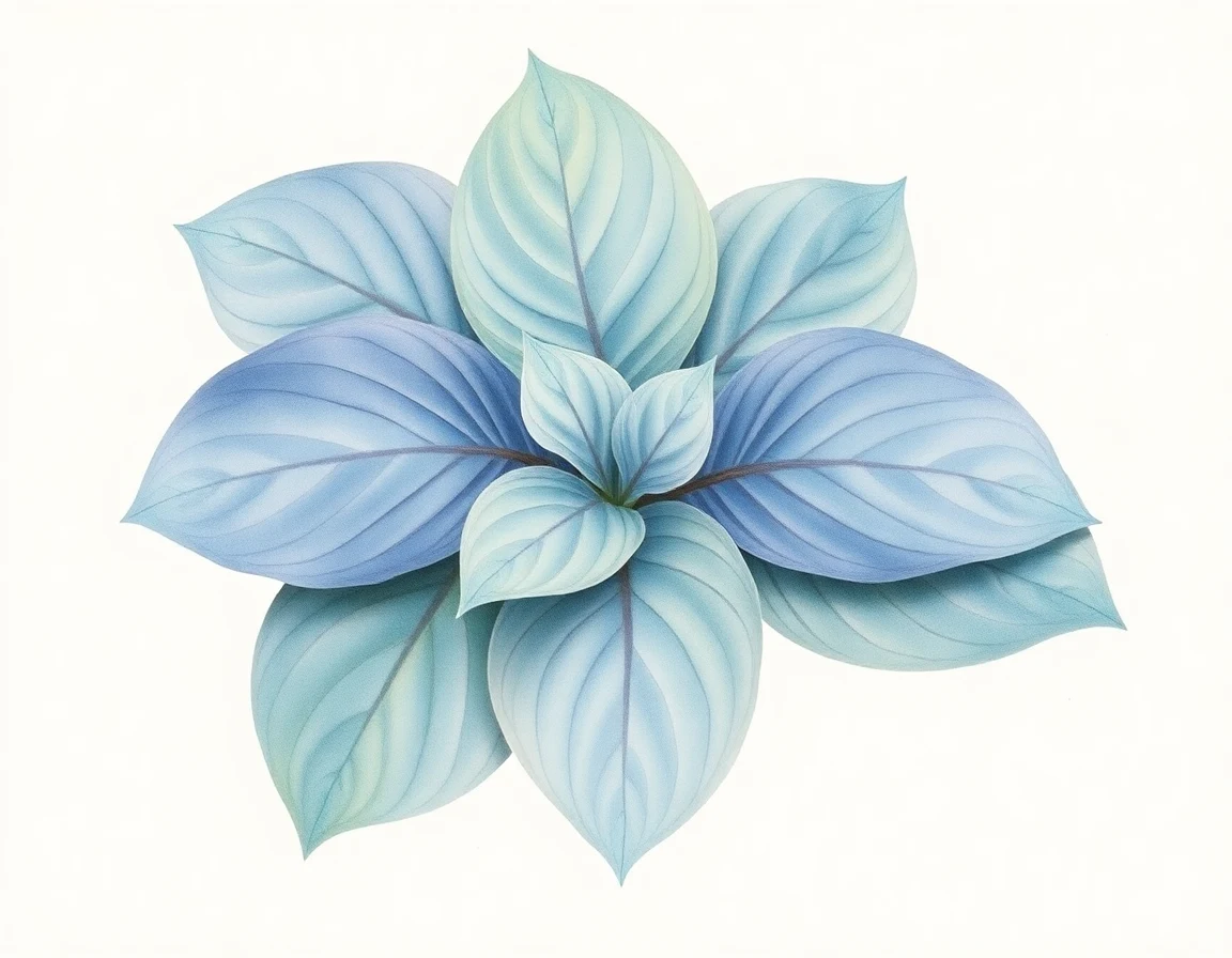 Watercolor illustration of Hosta 'Academy Fickle Fellow'