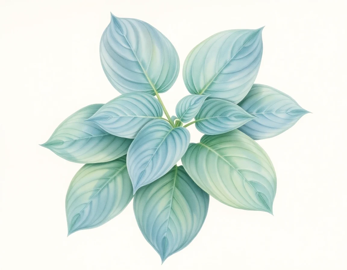 Watercolor illustration of Hosta 'Academy Kakistocracy'